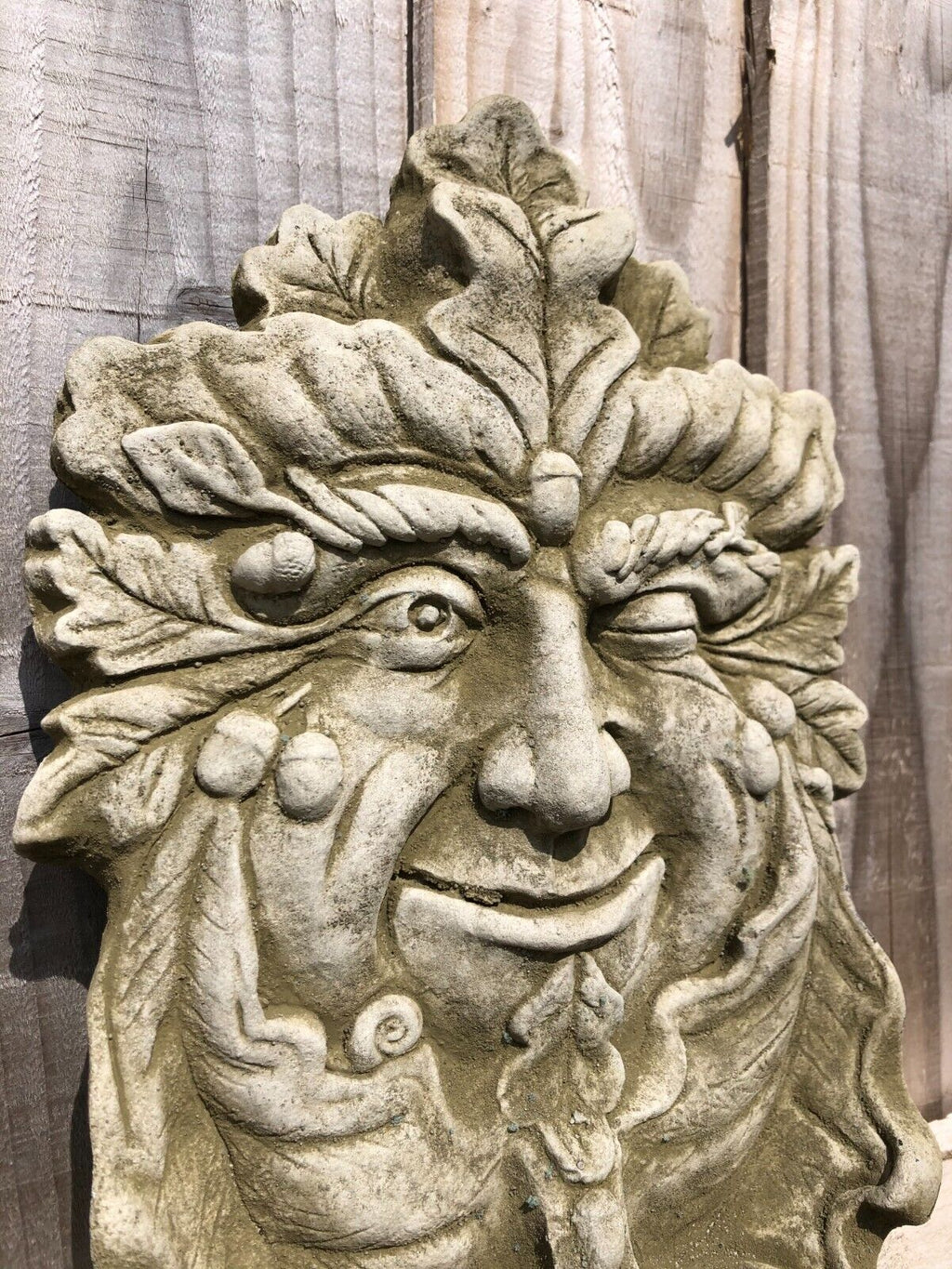 Tealight Green Man Stone Hanging Plaque