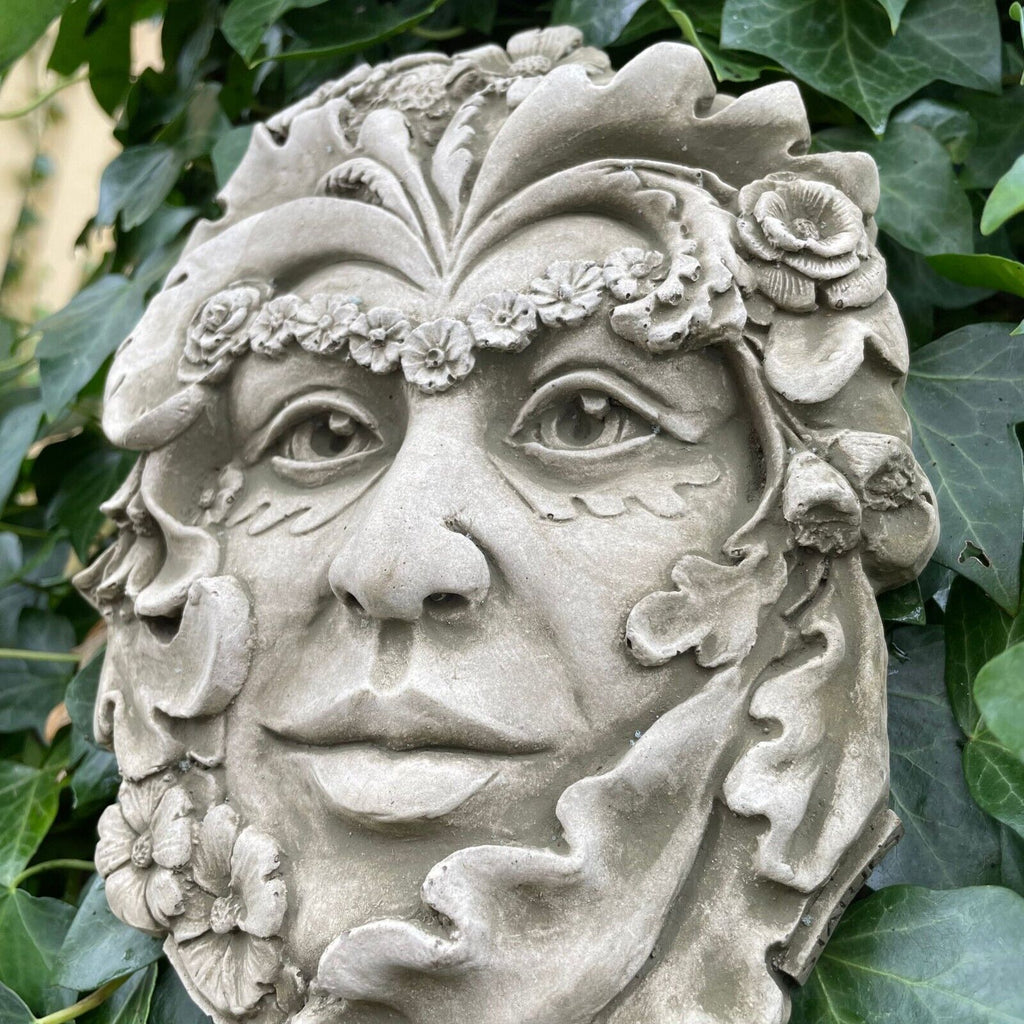 Spring Green Man Stone Hanging Plaque