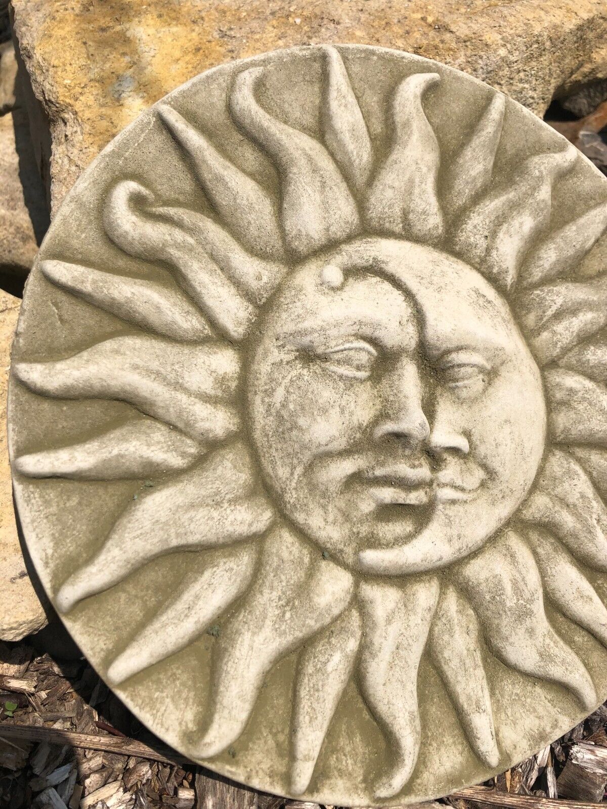 Sun + Moon Stone Hanging Plaque