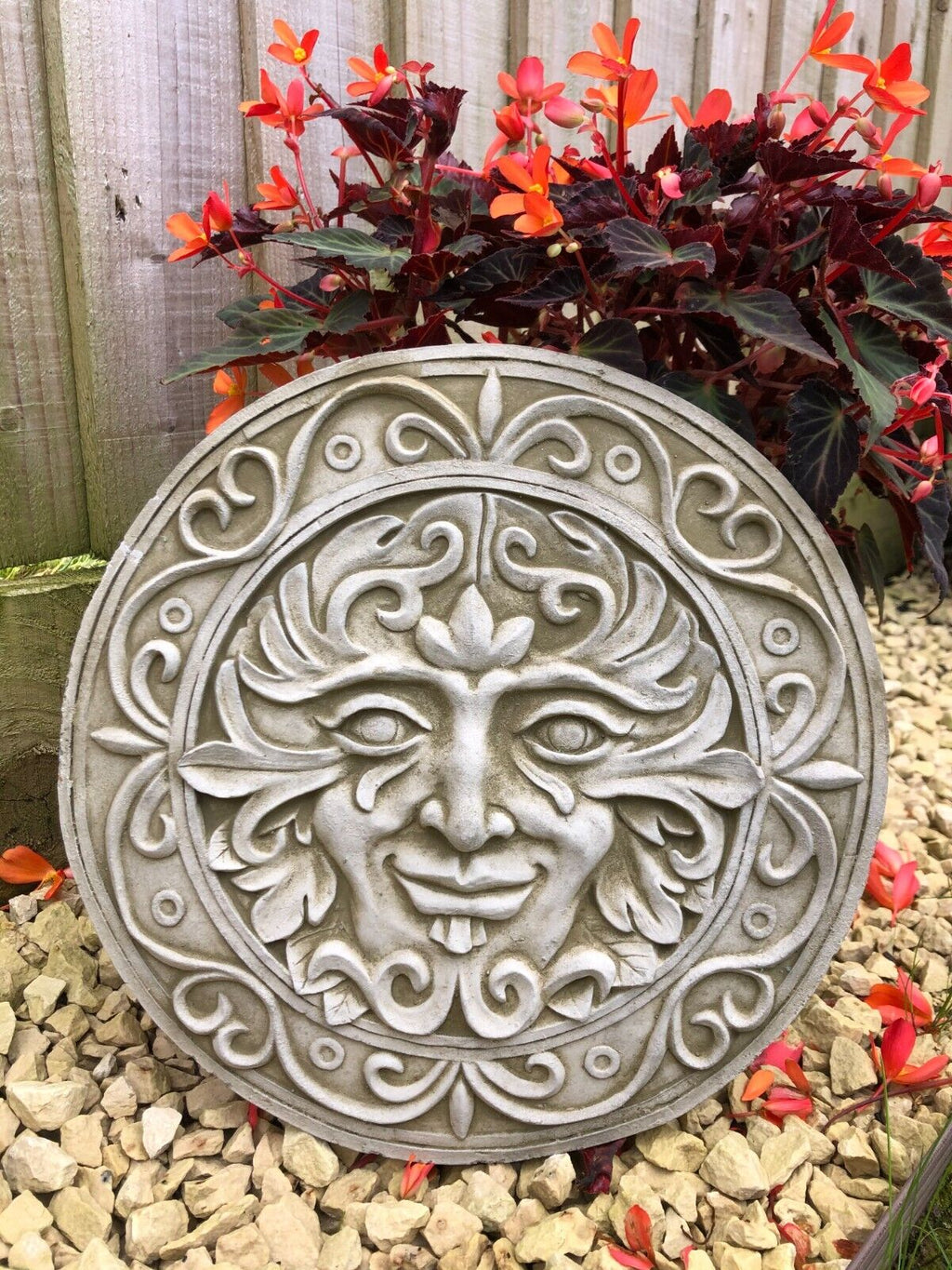 Ancient Green Man Stone Hanging Plaque