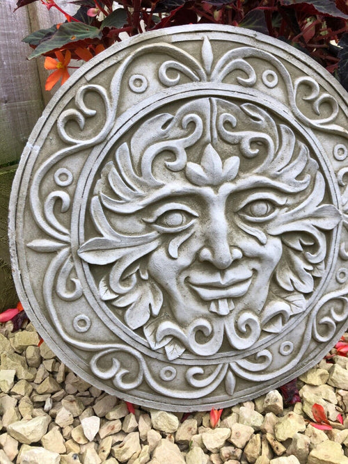 Ancient Green Man Stone Hanging Plaque