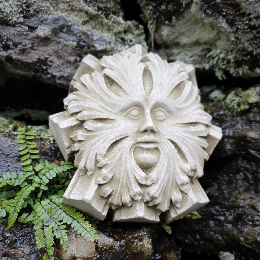 Cathedral Green Man Stone Hanging Plaque