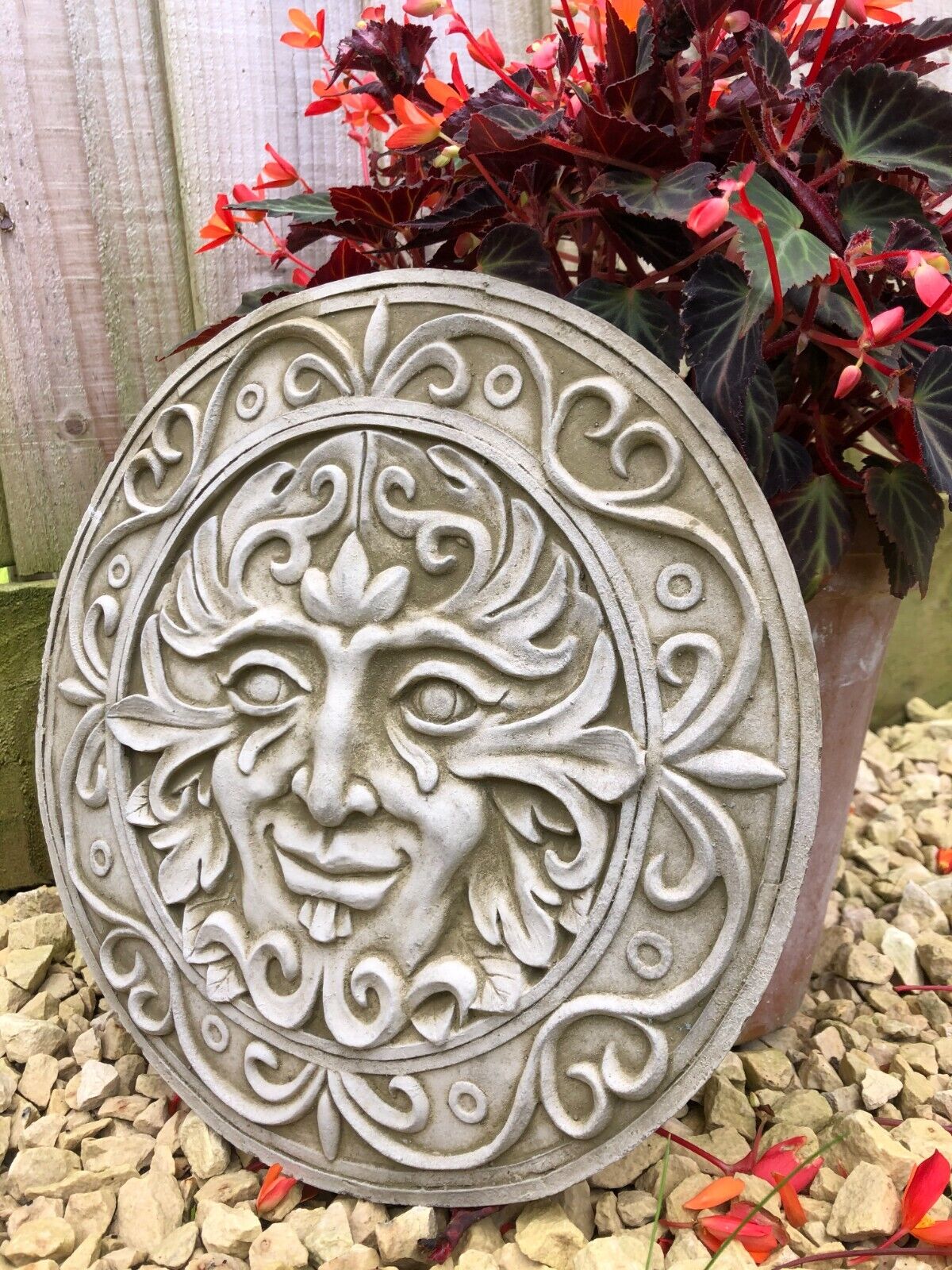 Ancient Green Man Stone Hanging Plaque