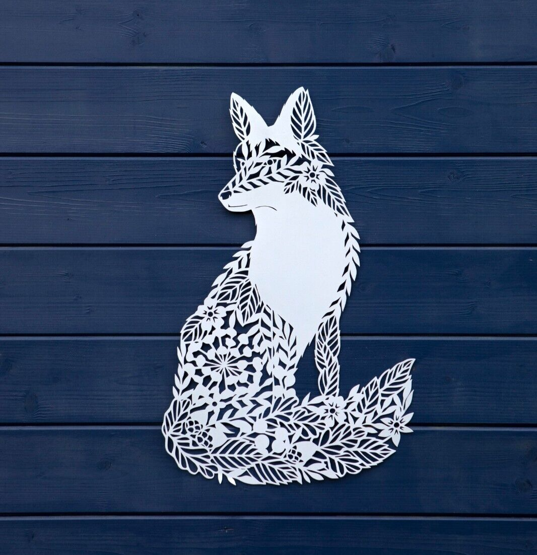 Large 51cm Fox Metal Wall Plaque