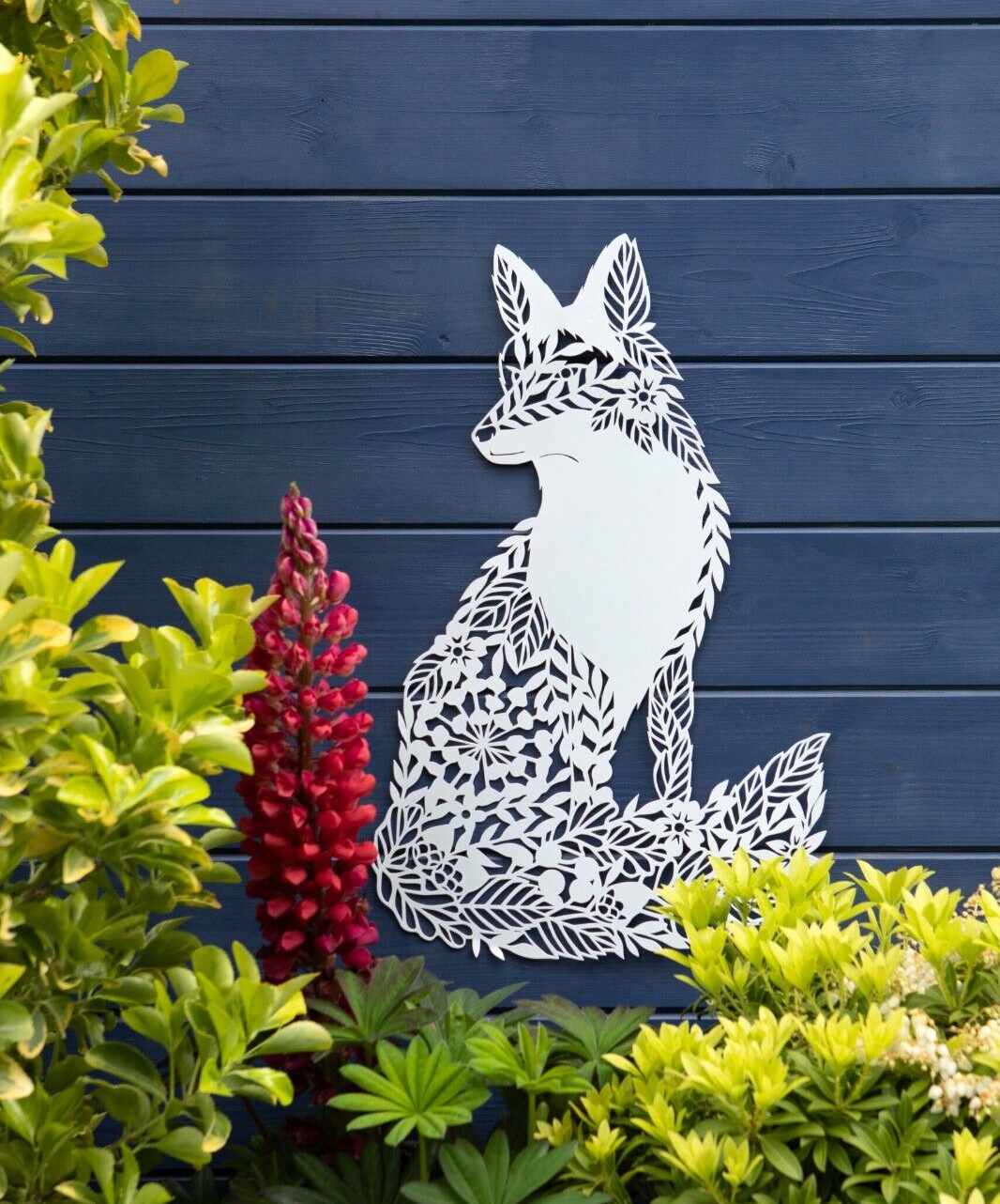 Large 51cm Fox Metal Wall Plaque