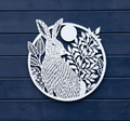 40cm Winter Hare Metal Wall Plaque