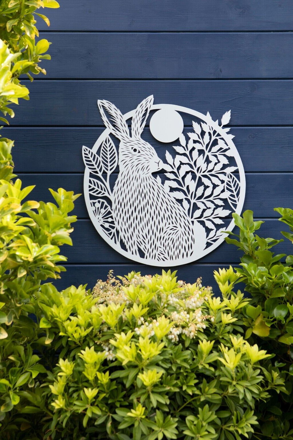 40cm Winter Hare Metal Wall Plaque