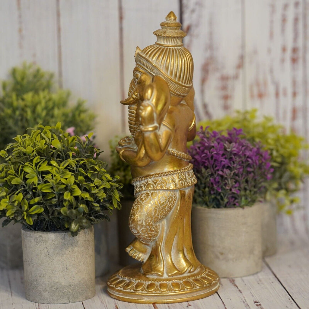 Dancing Ganesh Statue in Gold