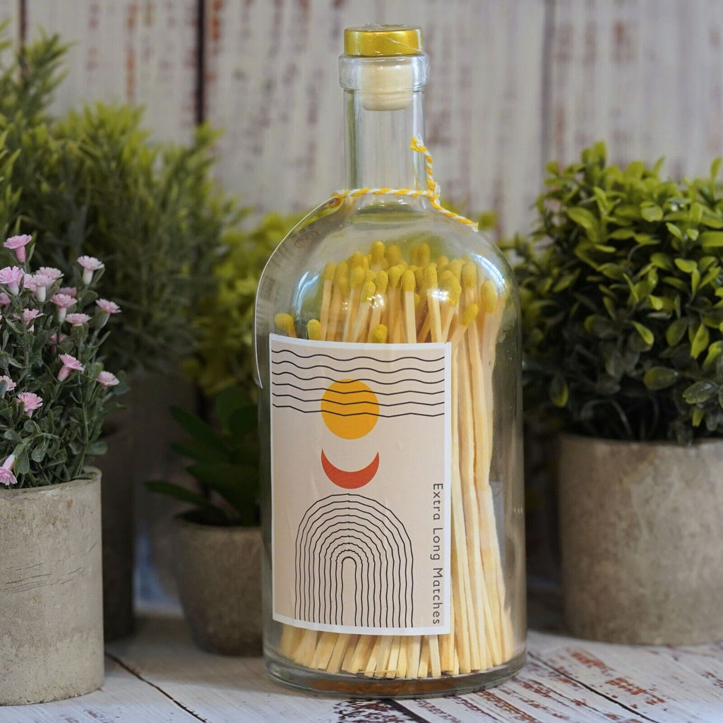 Extra Long Matches in Vintage Style Glass Bottle | Boho Sun