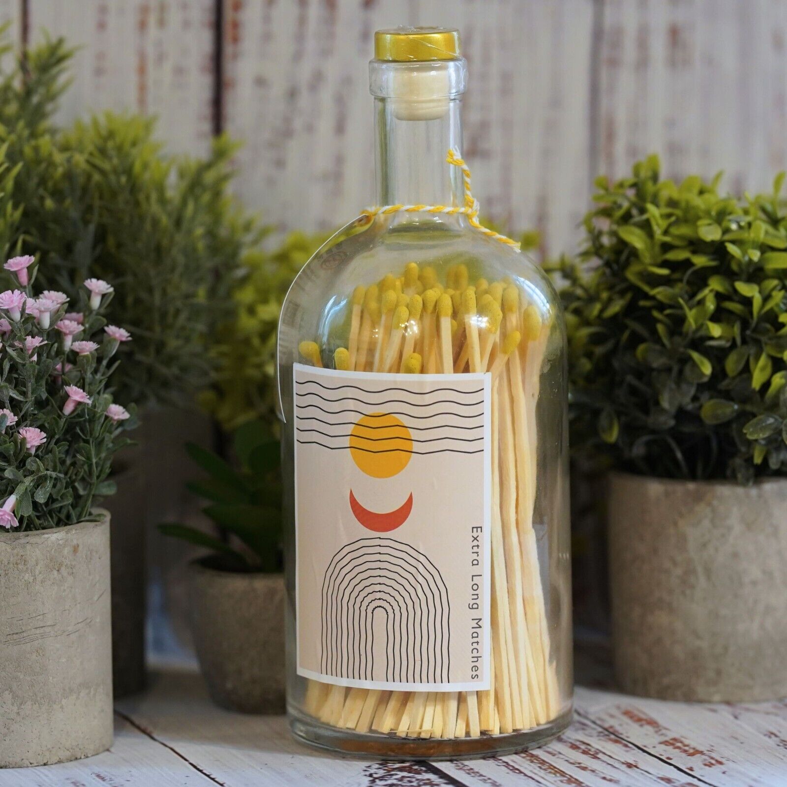 Extra Long Matches in Vintage Style Glass Bottle | Boho Sun