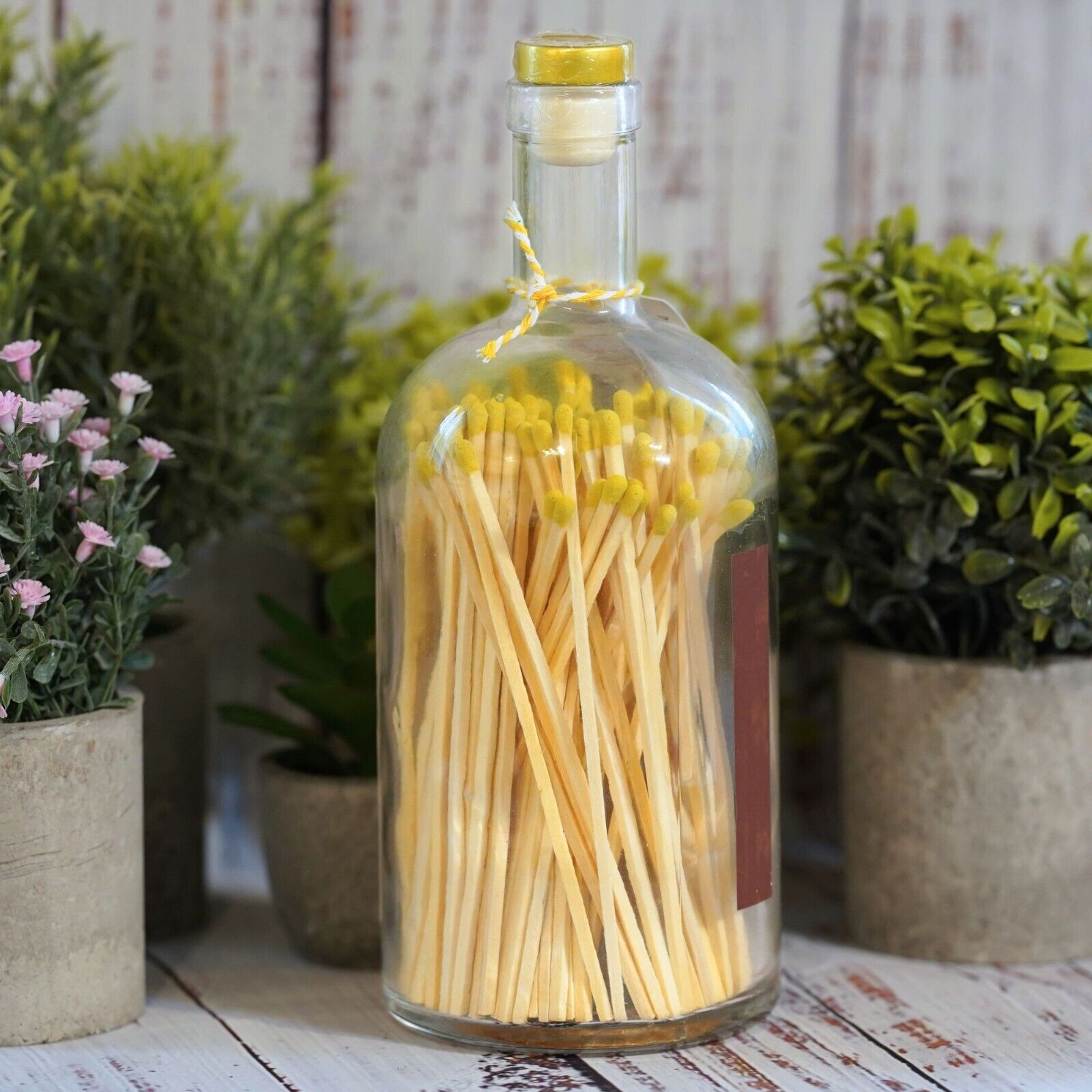 Extra Long Matches in Vintage Style Glass Bottle | Boho Sun