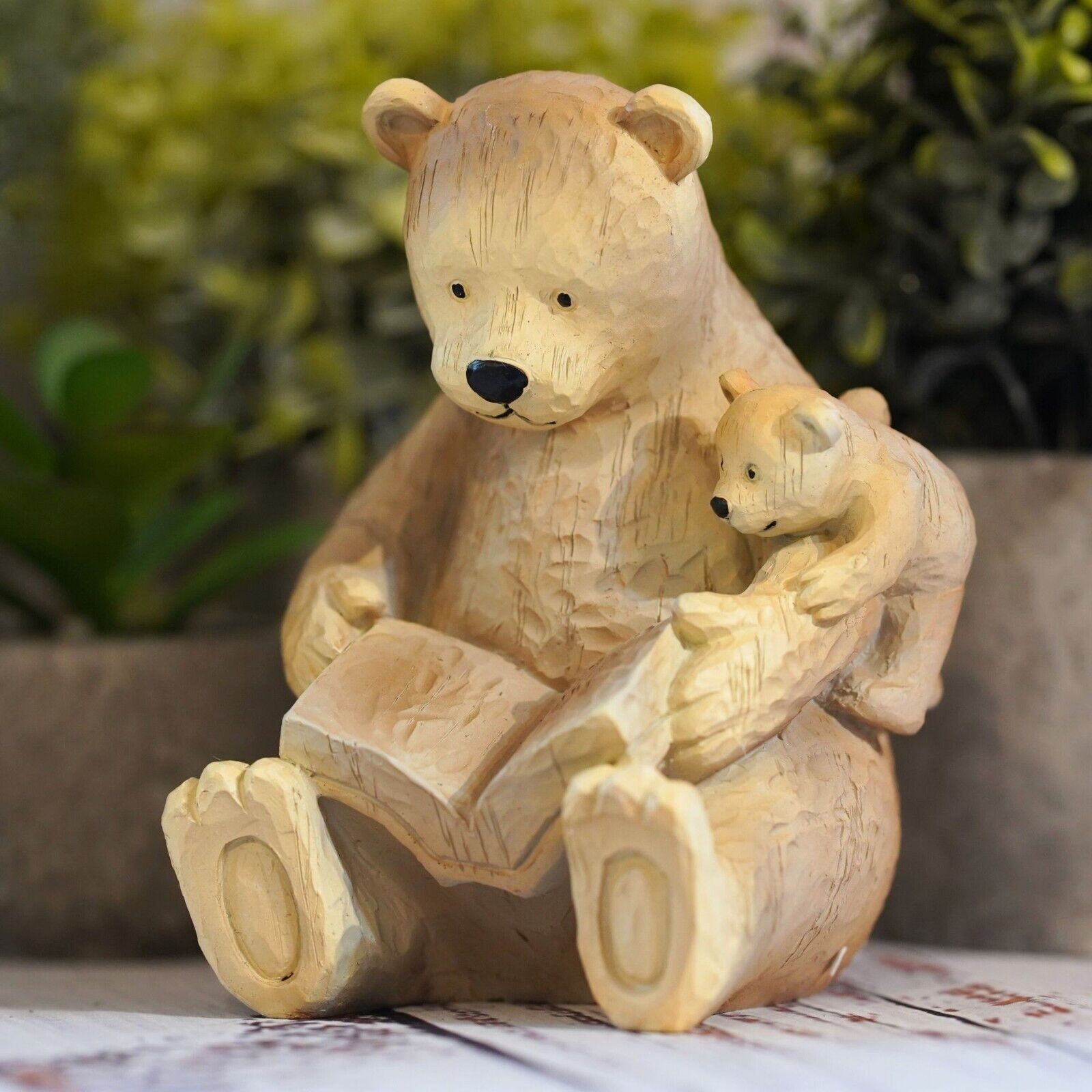 Bears Reading Resin Statue