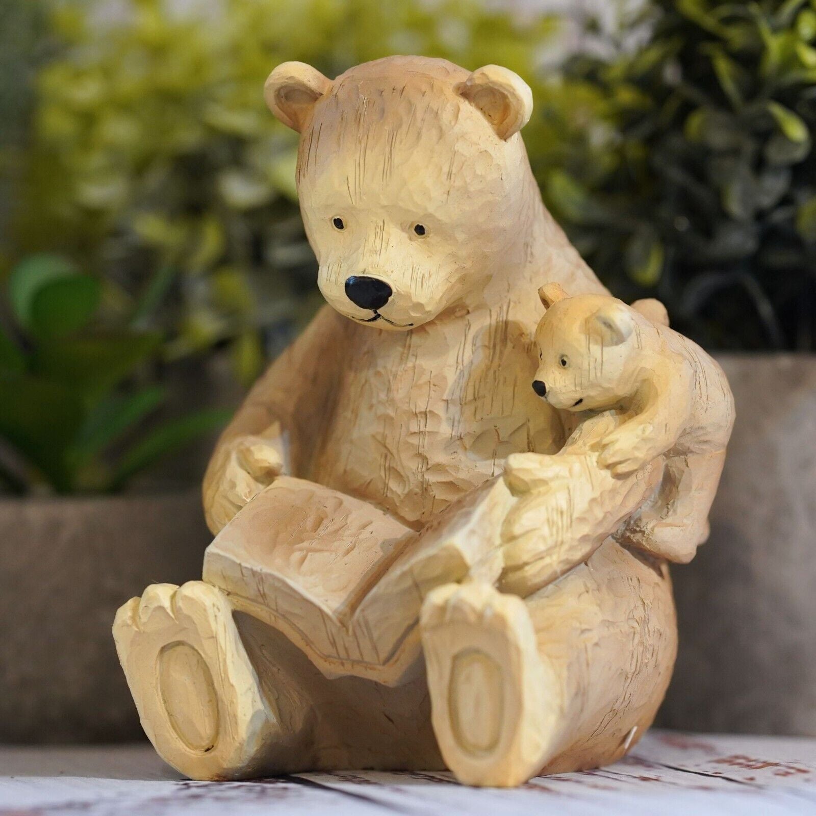 Bears Reading Resin Statue