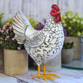 Cockerel Resin Statue White
