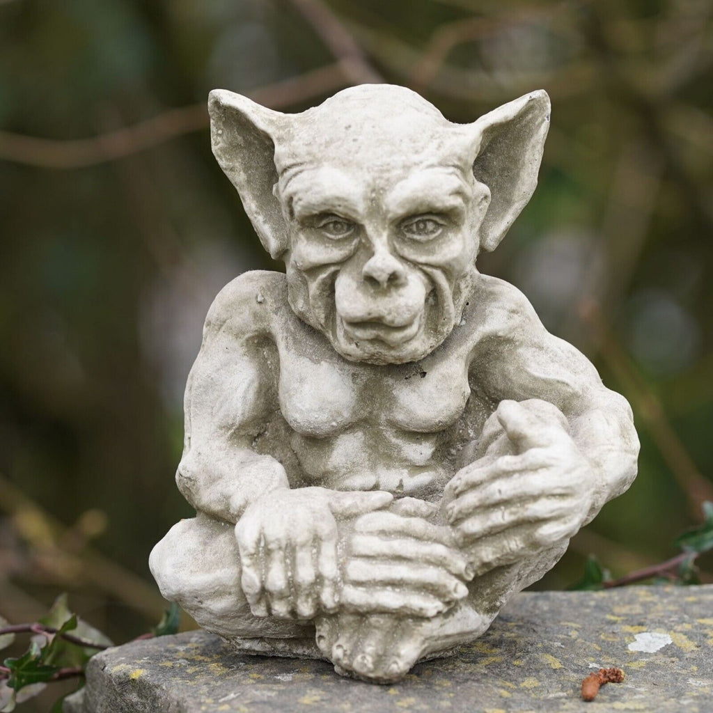 Pair of Sprite Gremlin Stone Statues