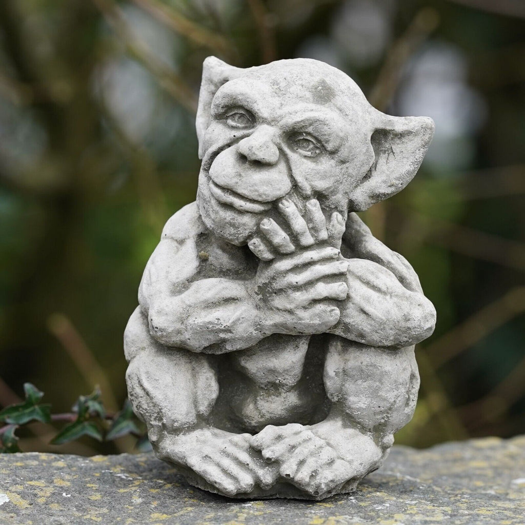 Pair of Sprite Gremlin Stone Statues