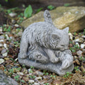 Washing Cat Stone Statue