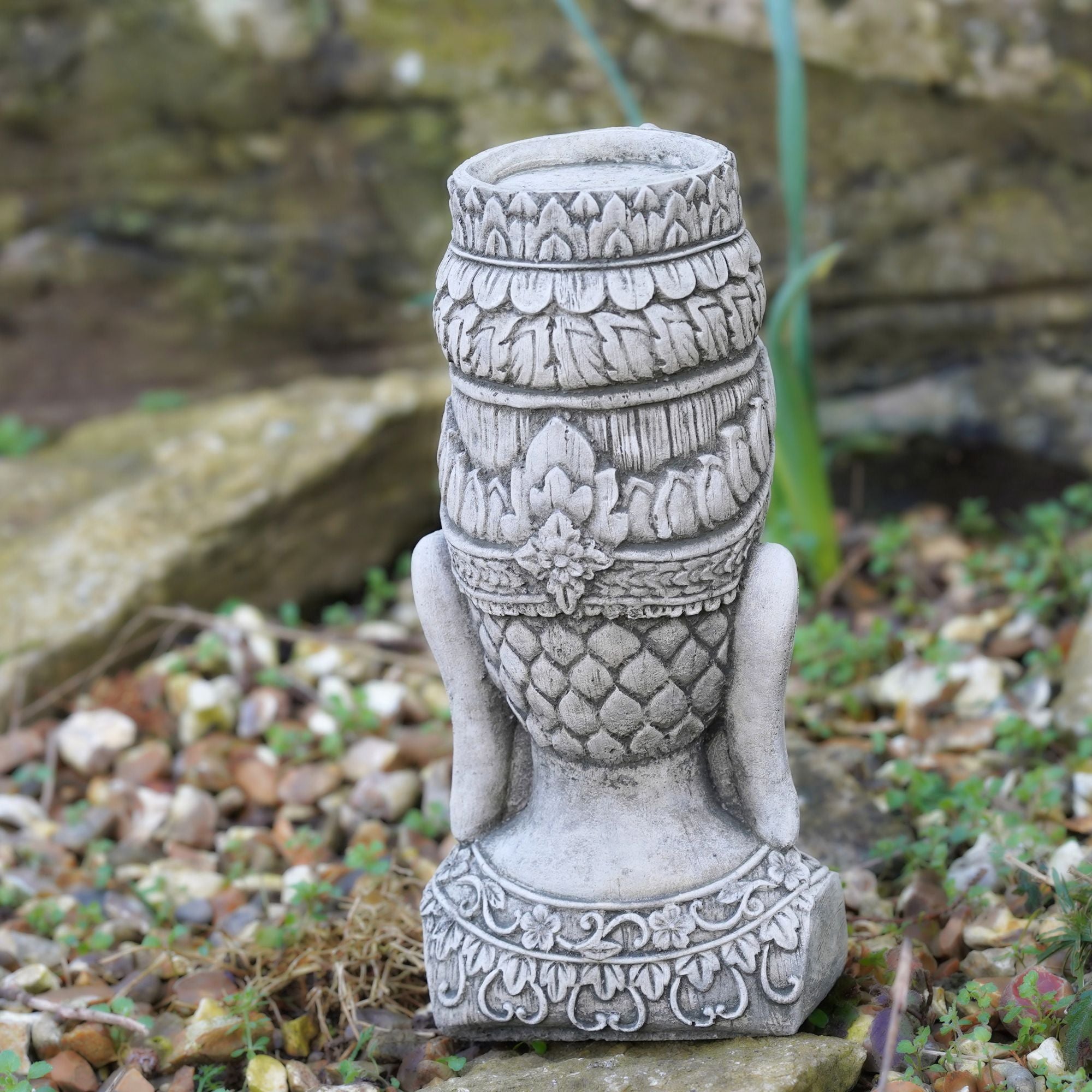 Tealight Thai Buddha Stone Statue