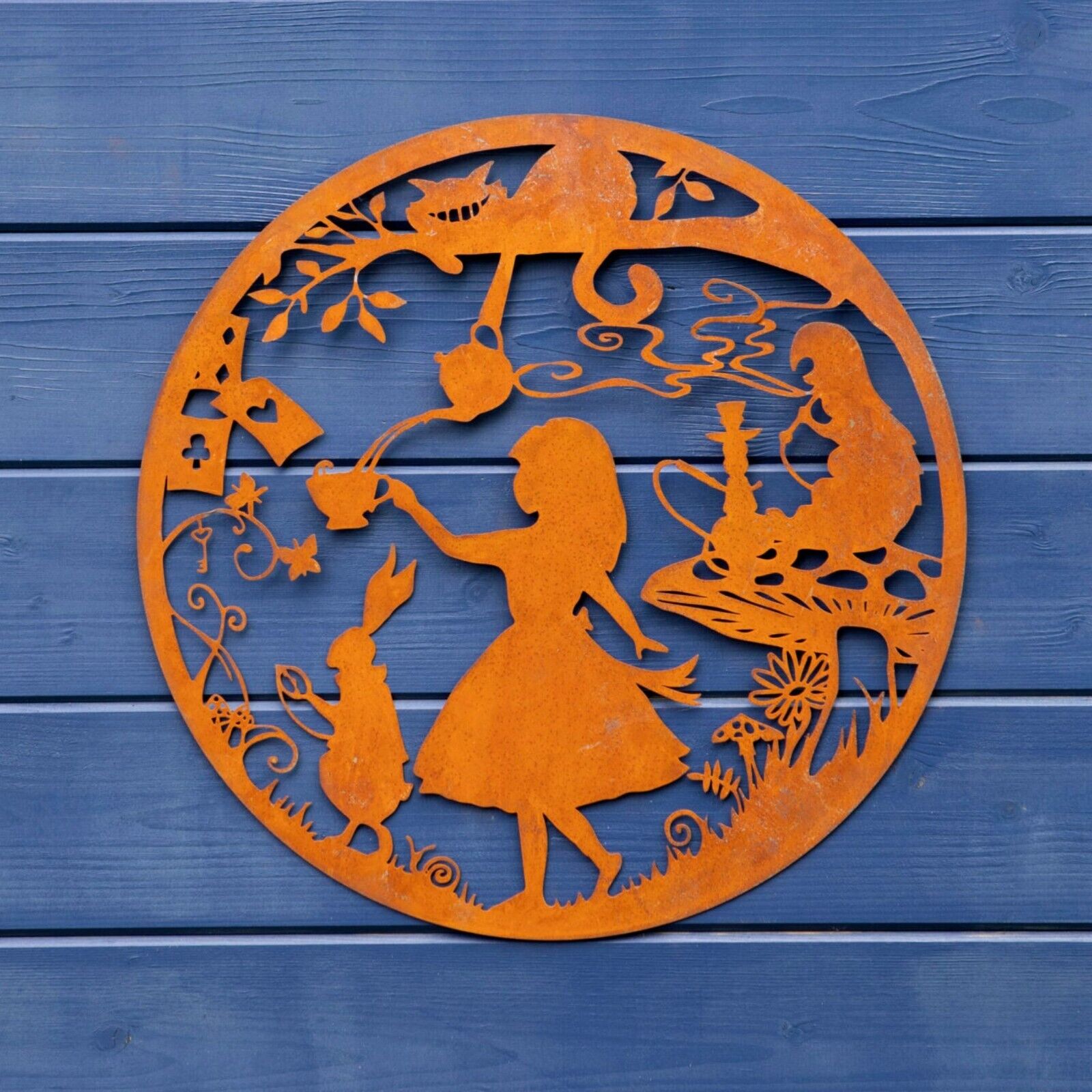 Large 40cm Alice in Wonderland Metal Wall Plaque