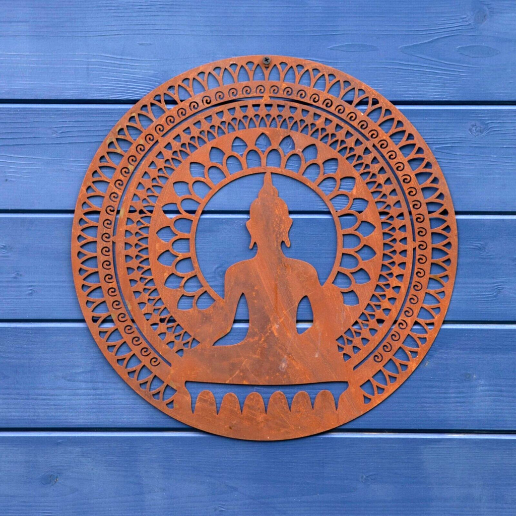 Large 40cm Buddha Metal Wall Plaque