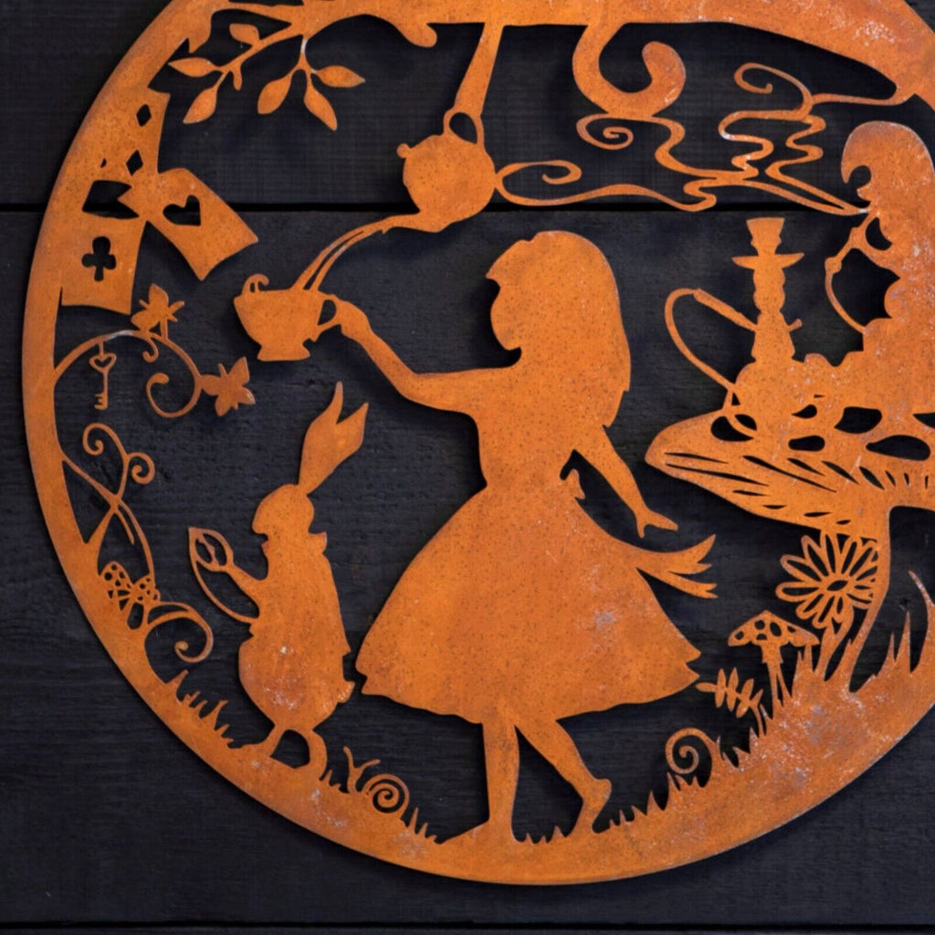 Large 40cm Alice in Wonderland Metal Wall Plaque