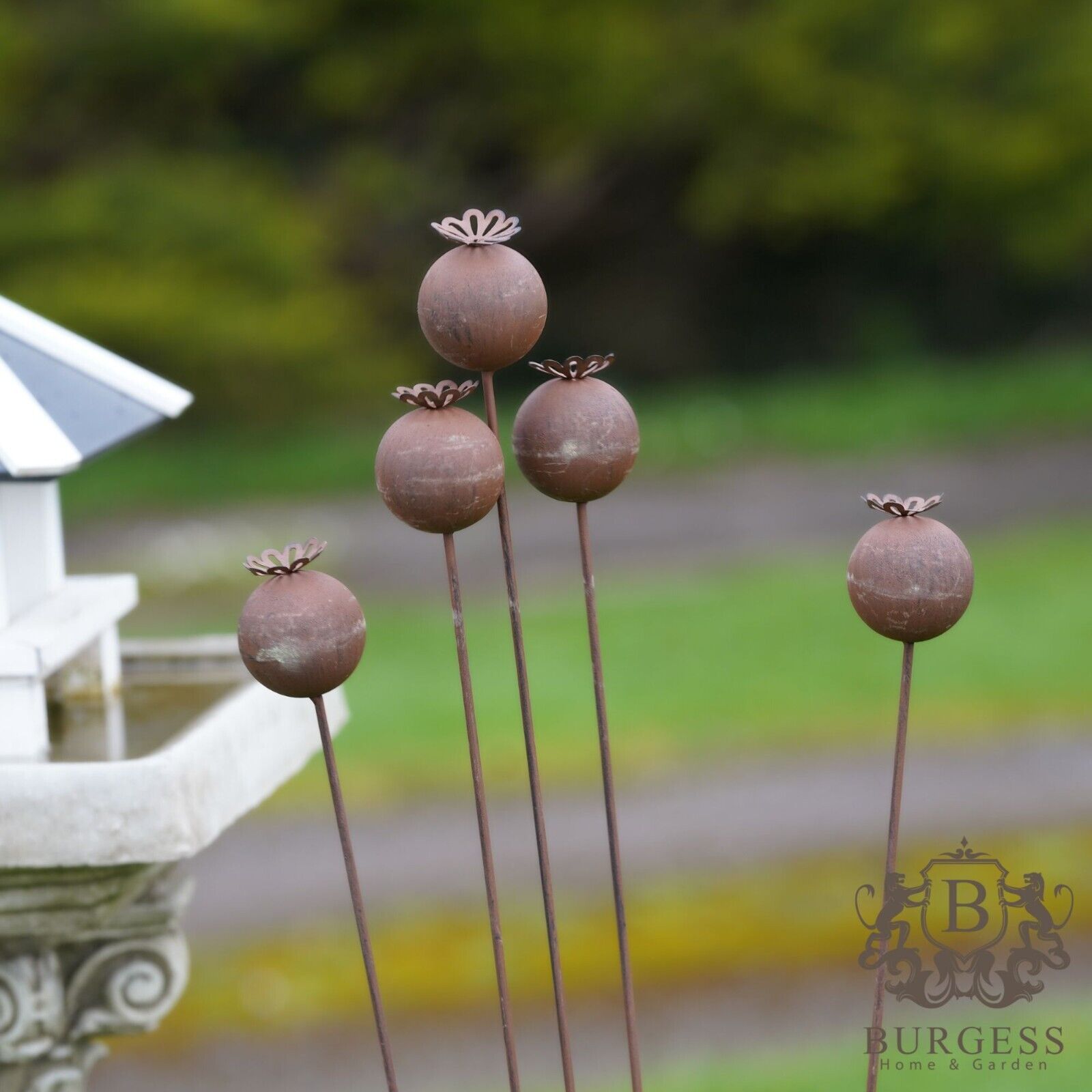 Poppy Heads Large Metal Garden Ornament