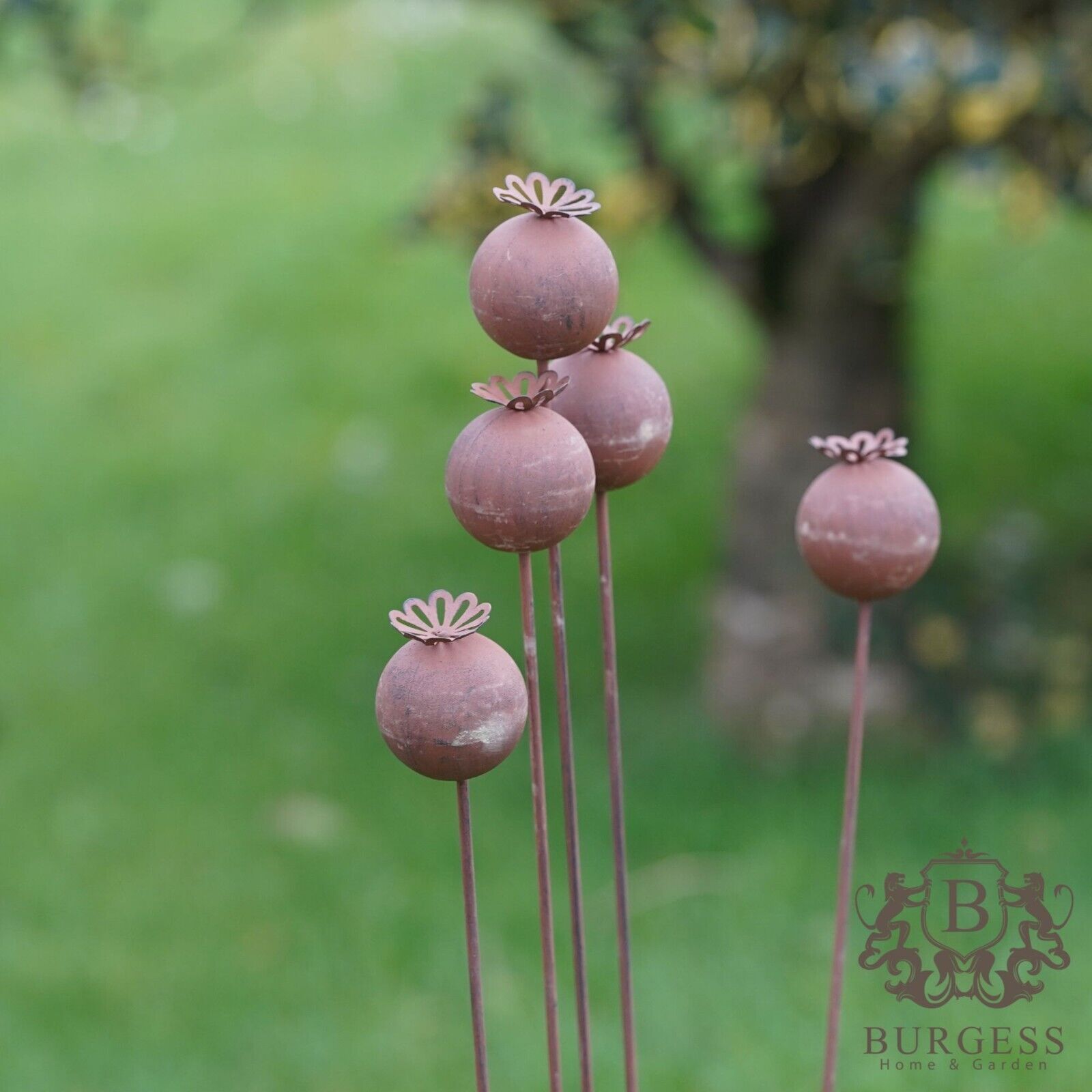 Poppy Heads Large Metal Garden Ornament