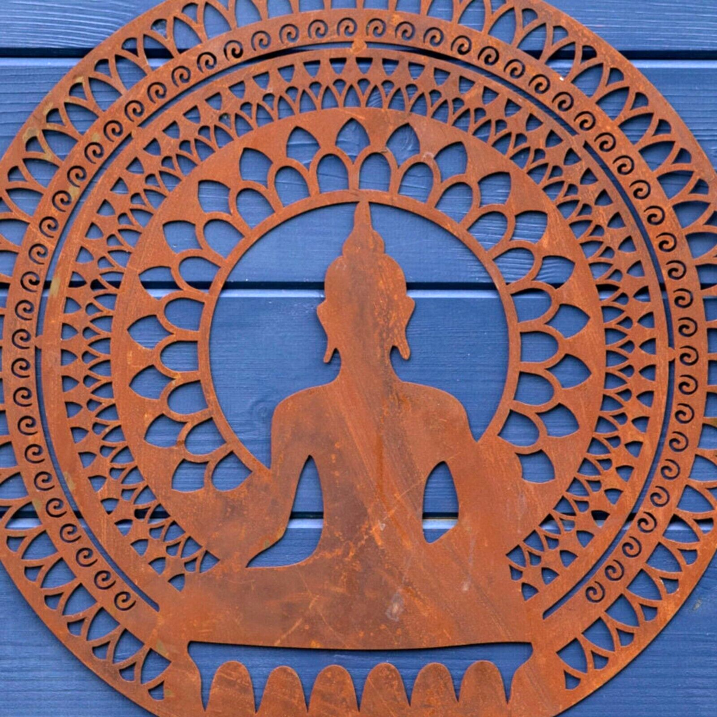 Large 40cm Buddha Metal Wall Plaque