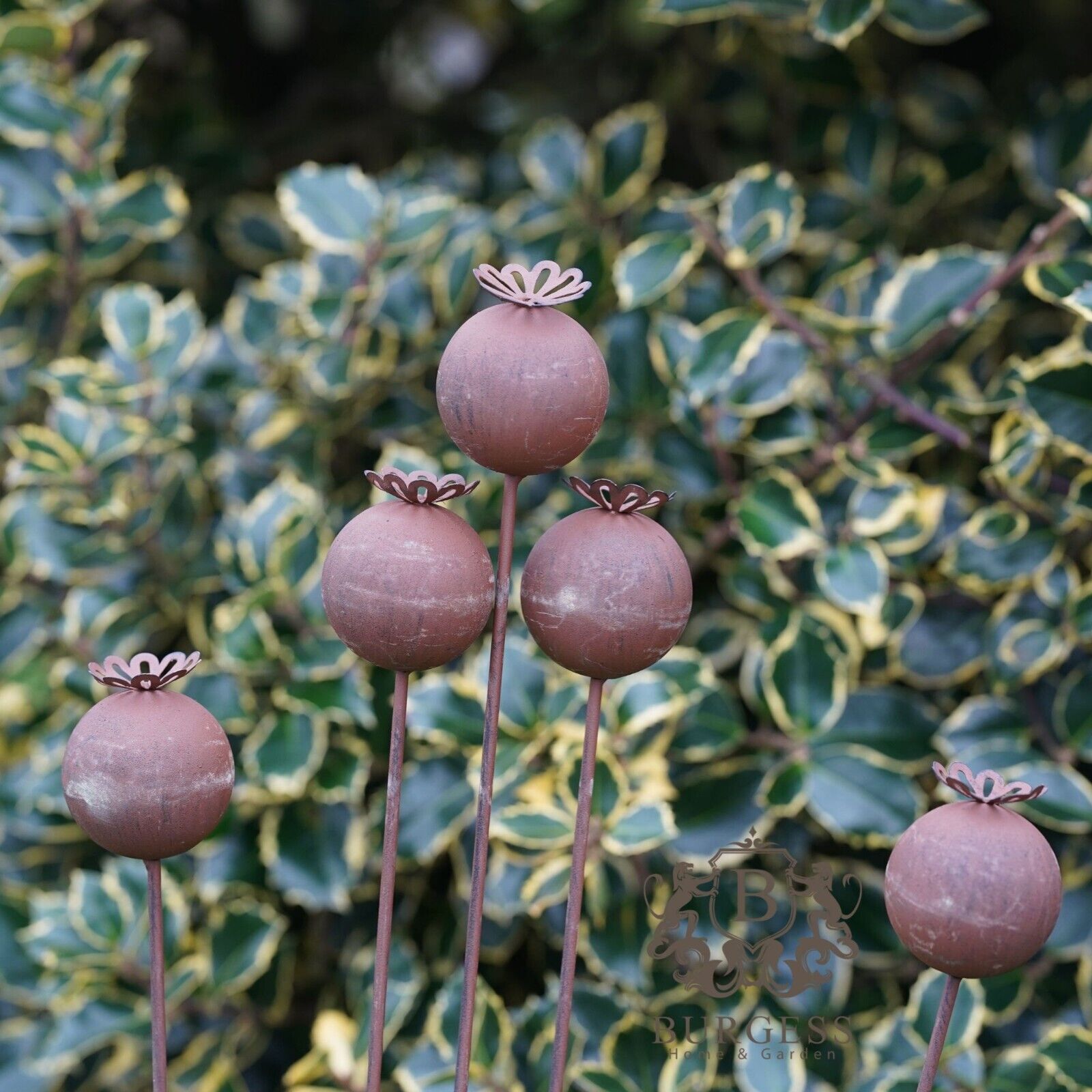 Poppy Heads Large Metal Garden Ornament