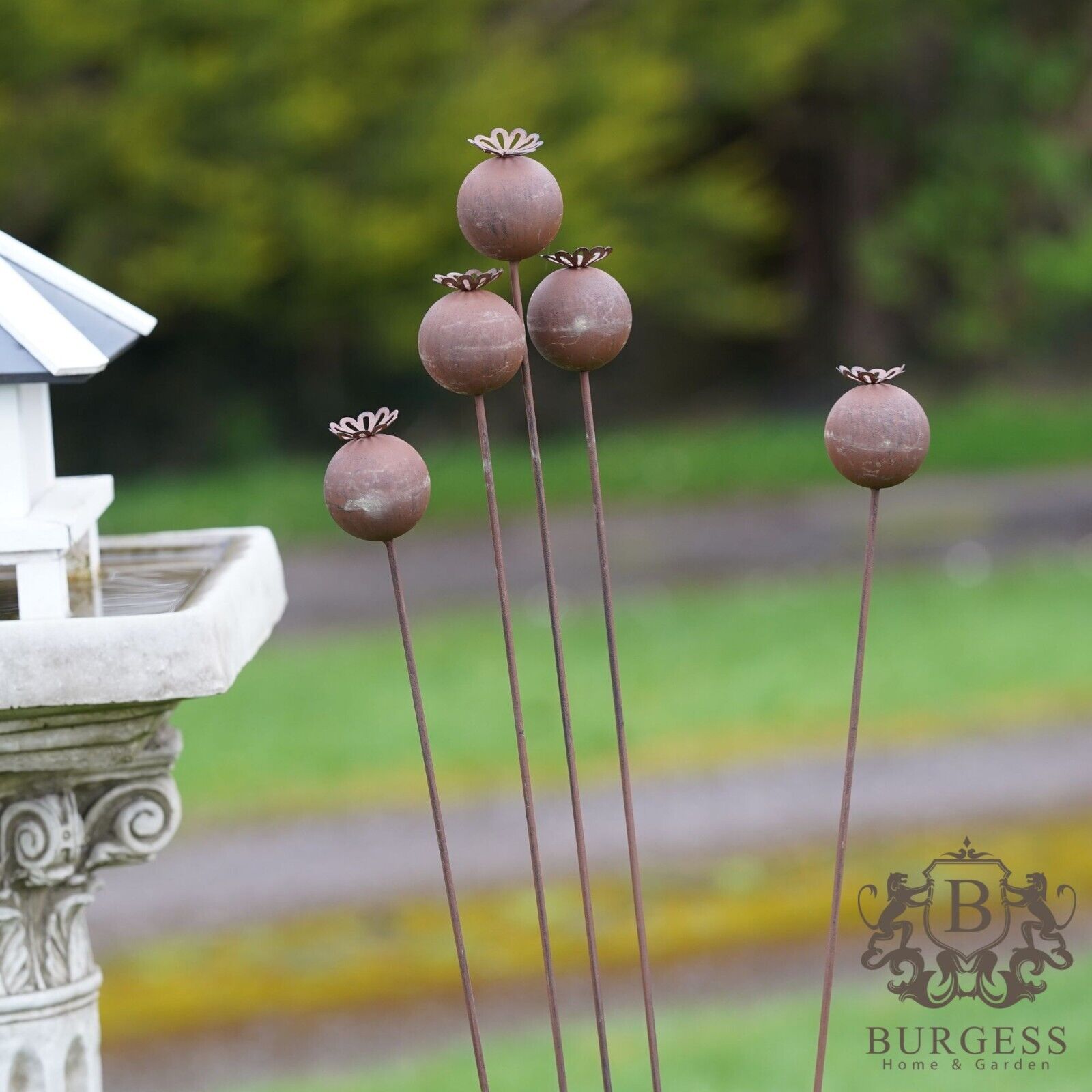 Poppy Heads Large Metal Garden Ornament