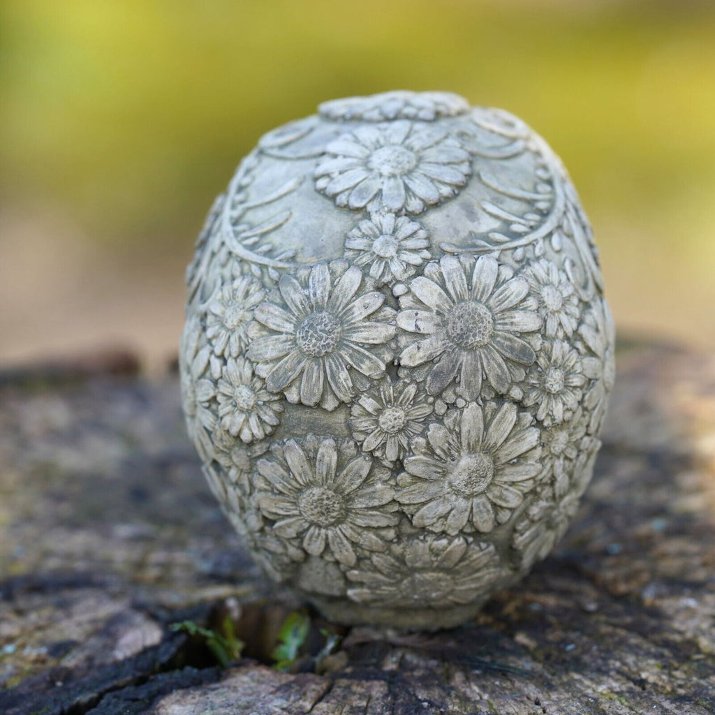 Blossom Skull Stone Statue
