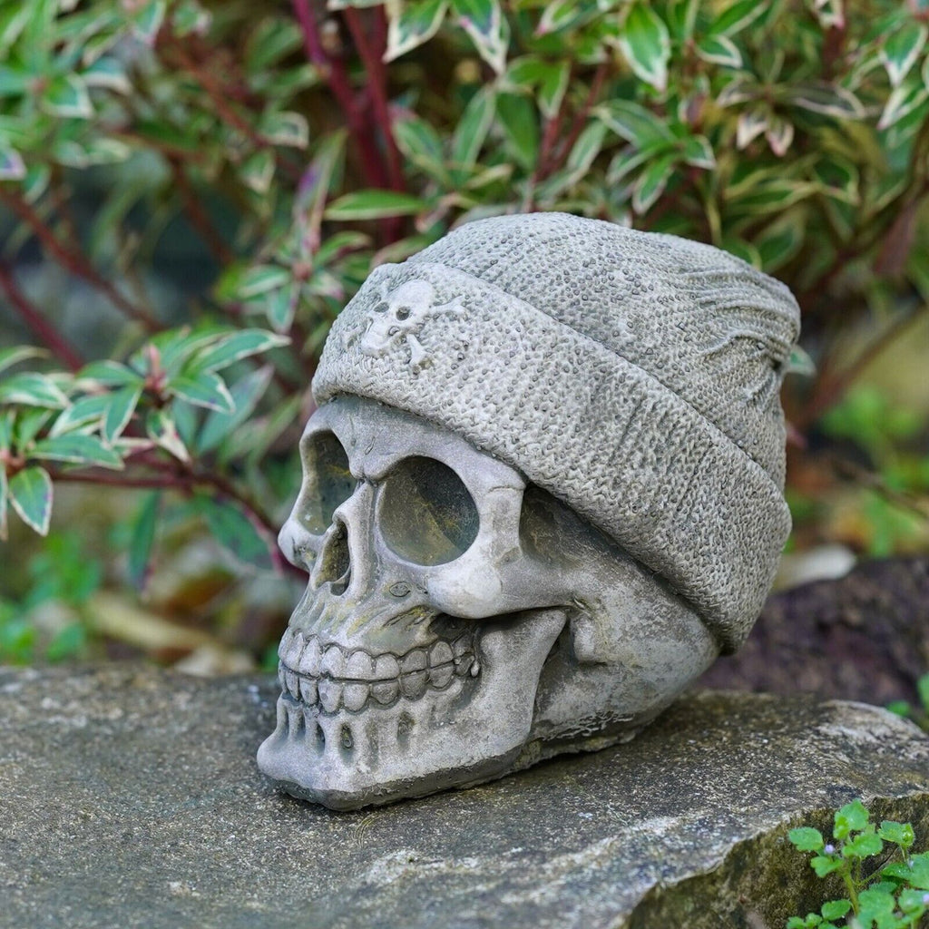 Beanie Skull Stone Statue