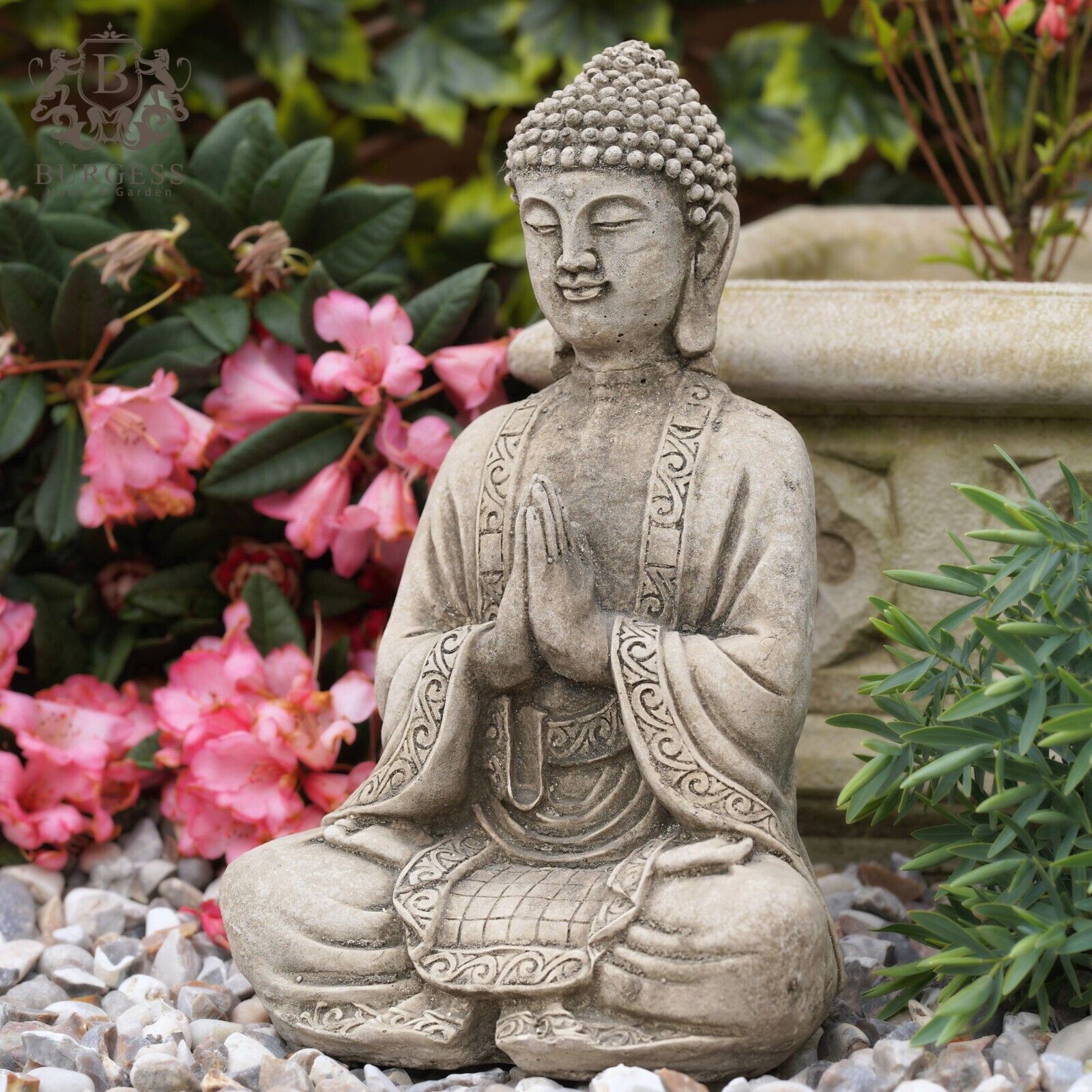 Gowned Buddha Stone Statue