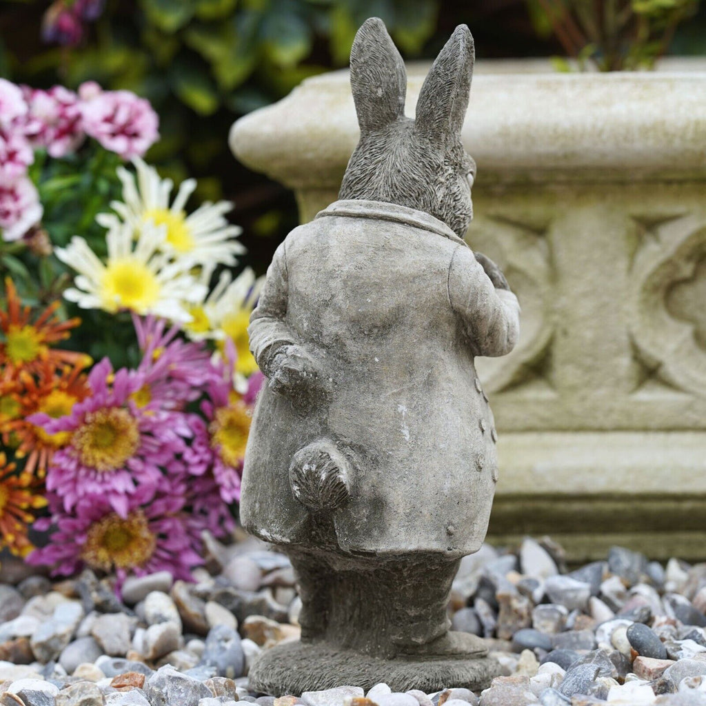Rabbit Smoking Hare Stone Statue