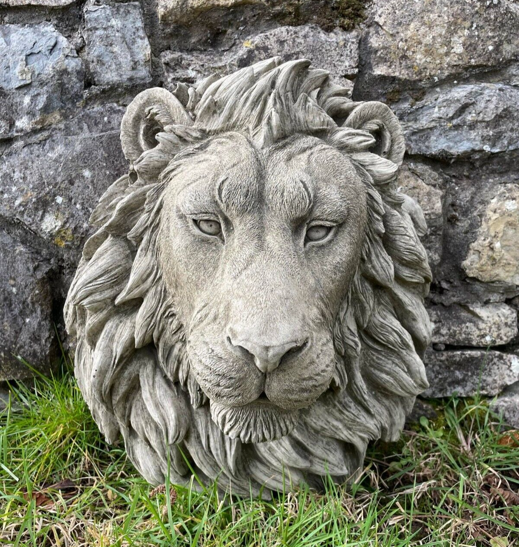 Large Lion Head Bust Hanging Plaque