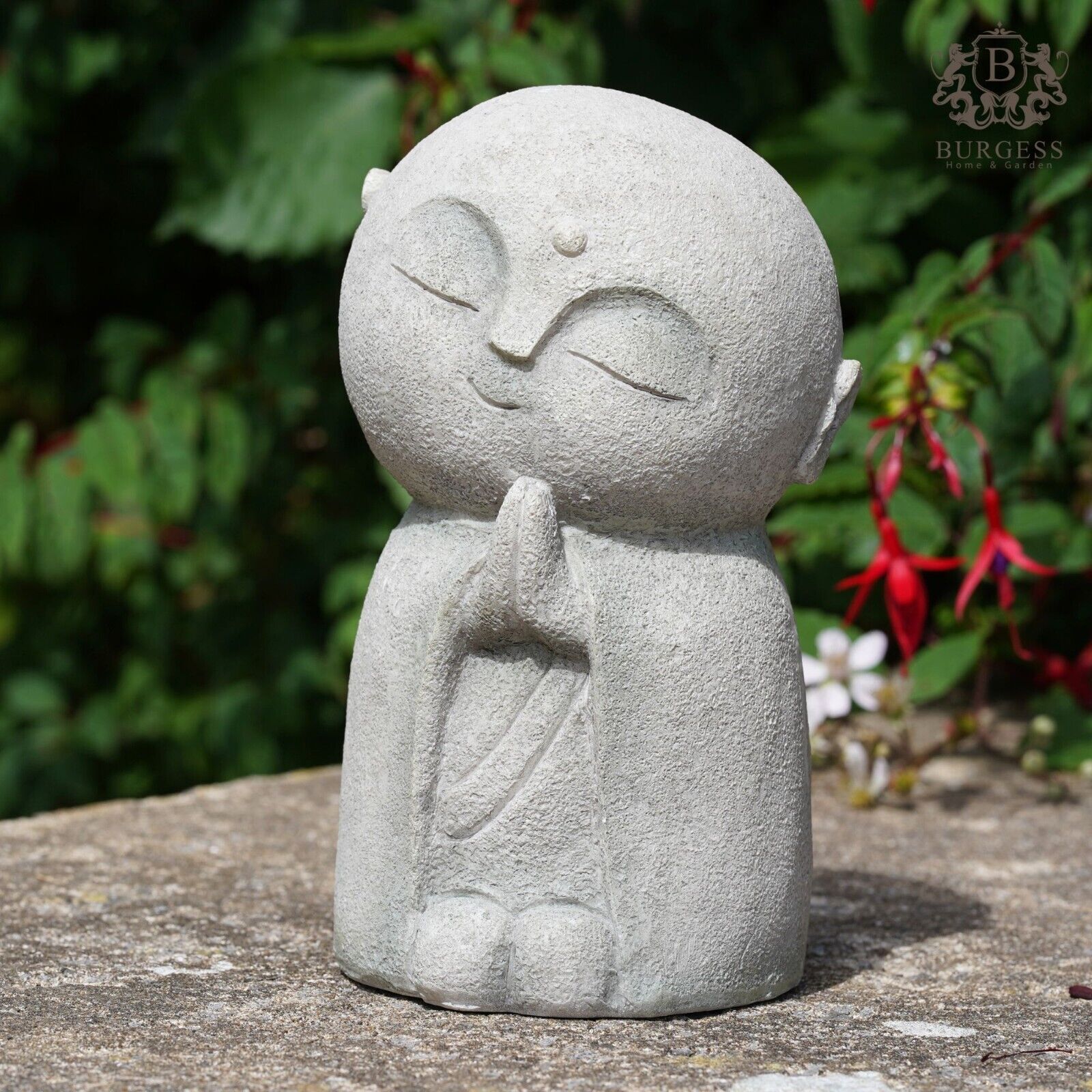 Meditating Monk Resin Statue