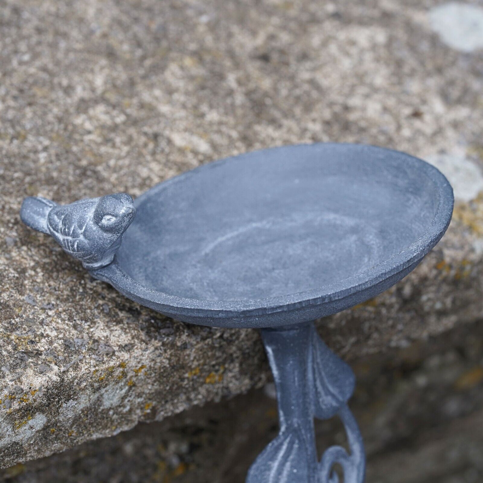 Cast Iron Stake Bird Feeder Lead Finish