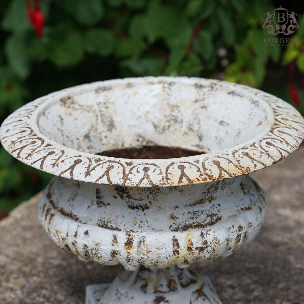 Cast Iron Urn Antique Cream