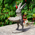 Hare with Tray Bird Feeder Statue