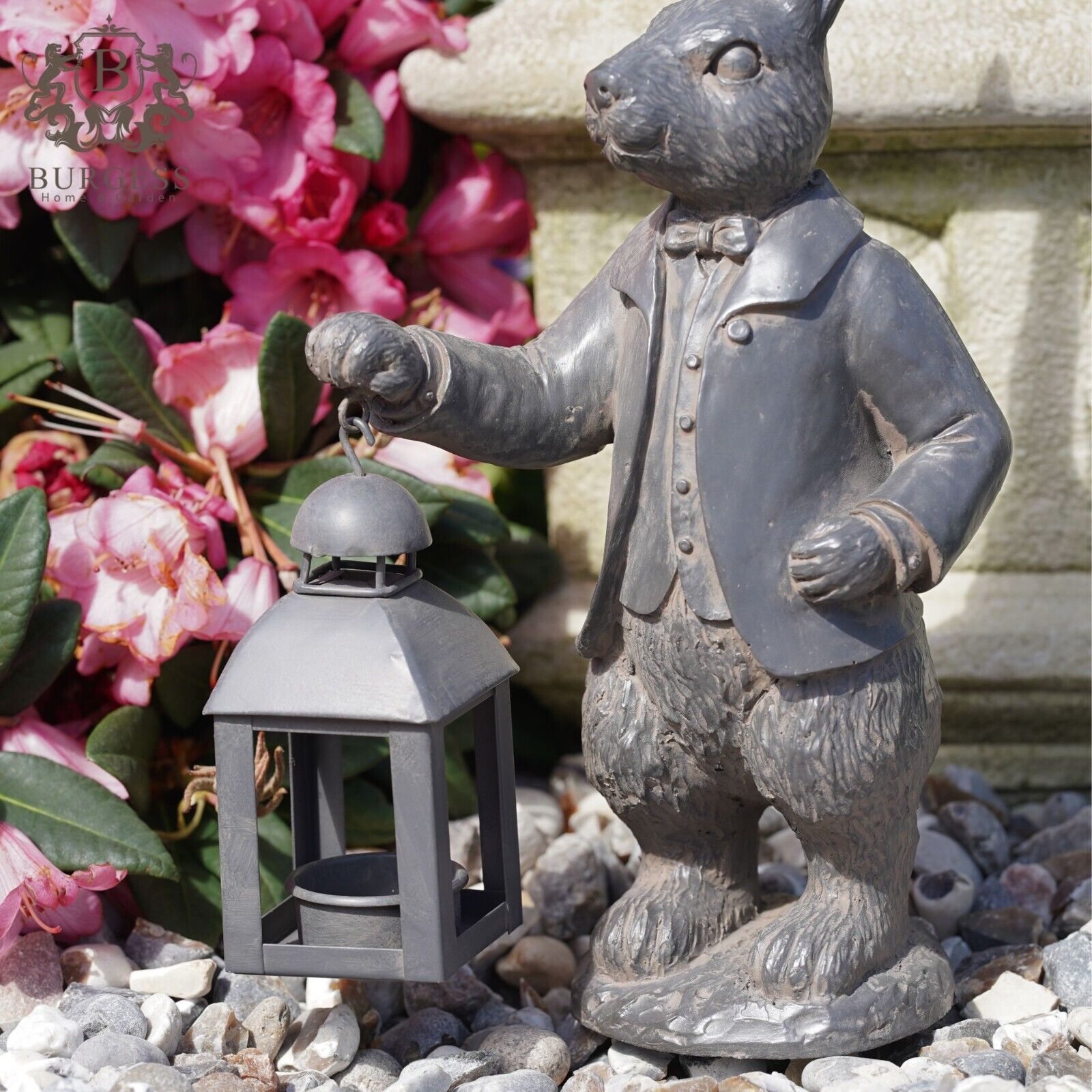 Large Hare with Lantern Garden Statue