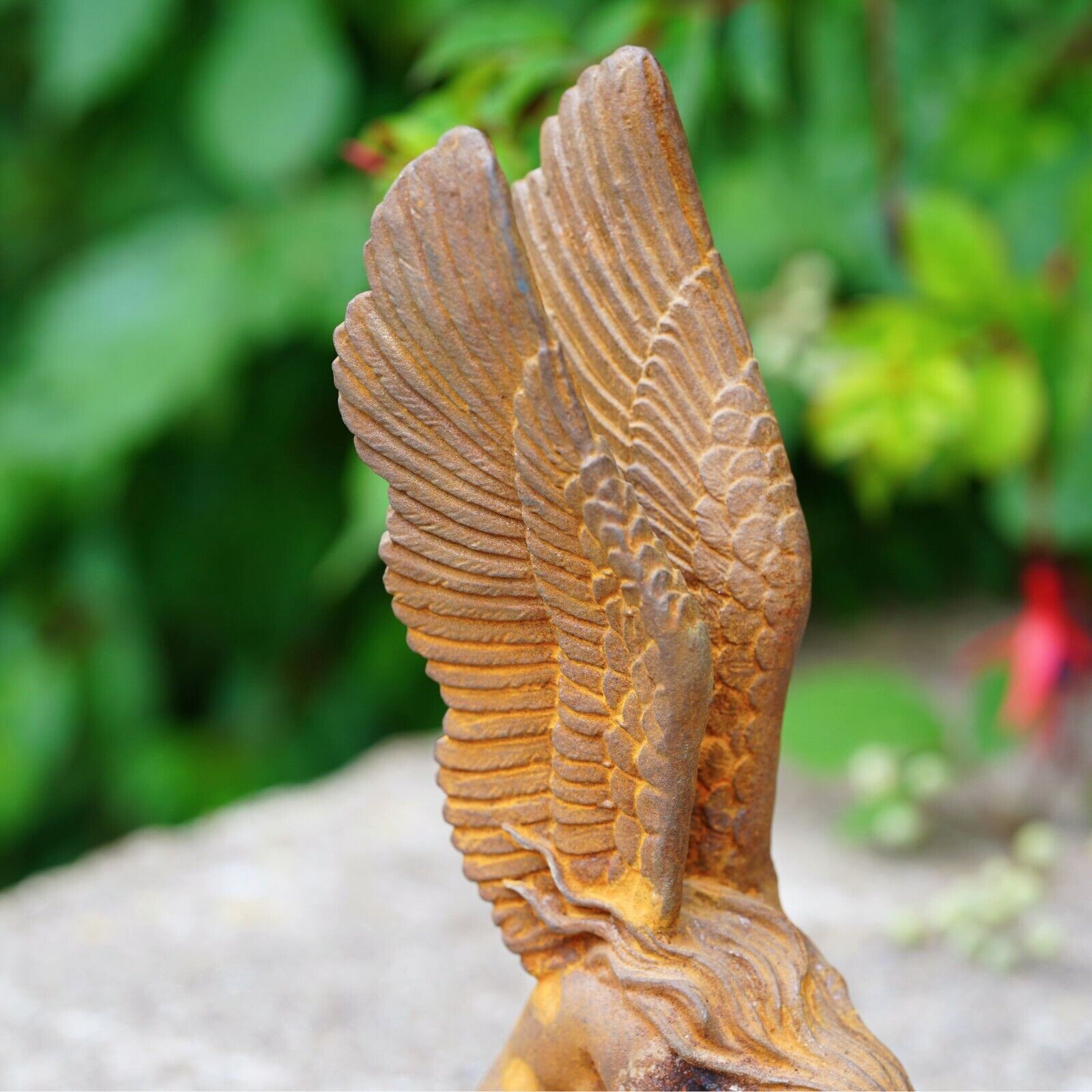 Cast Iron Winged Angel Statue