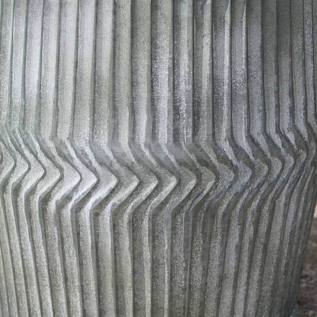 Large Dolly Tub Galvanised Metal Chevron Garden Planter