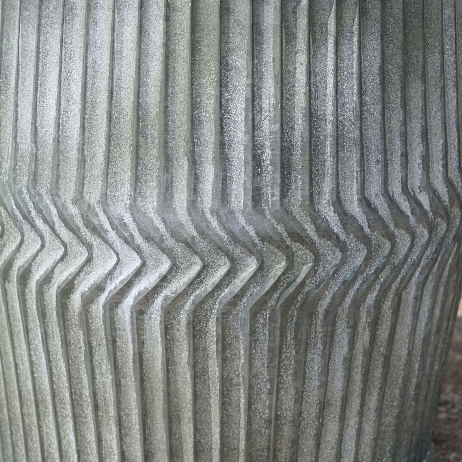 Large Dolly Tub Galvanised Metal Chevron Garden Planter