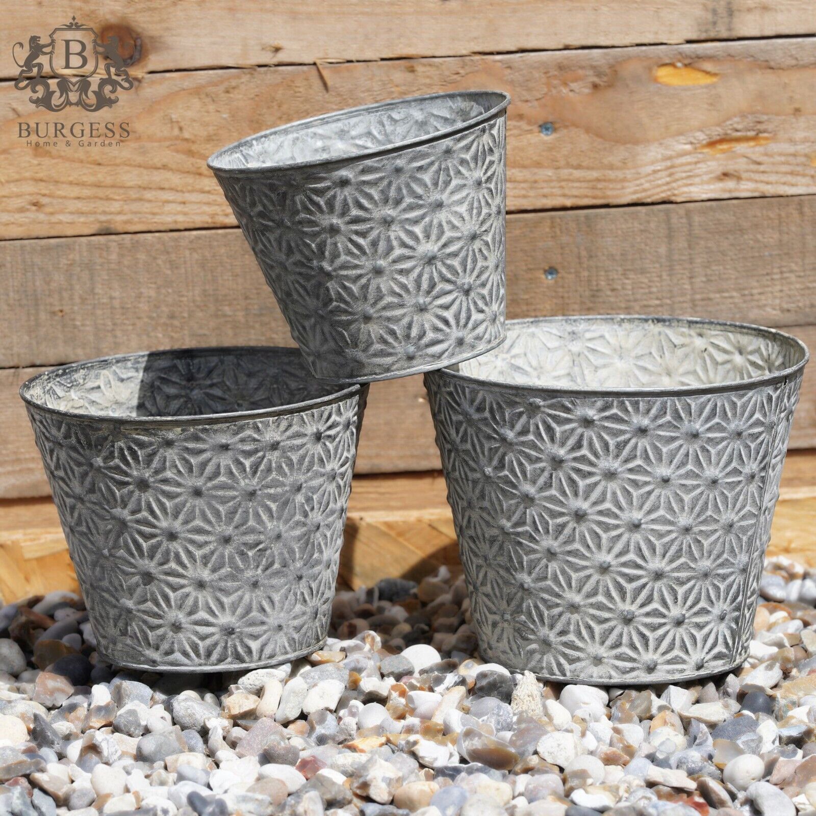 Daisy Galvanised Metal Planter