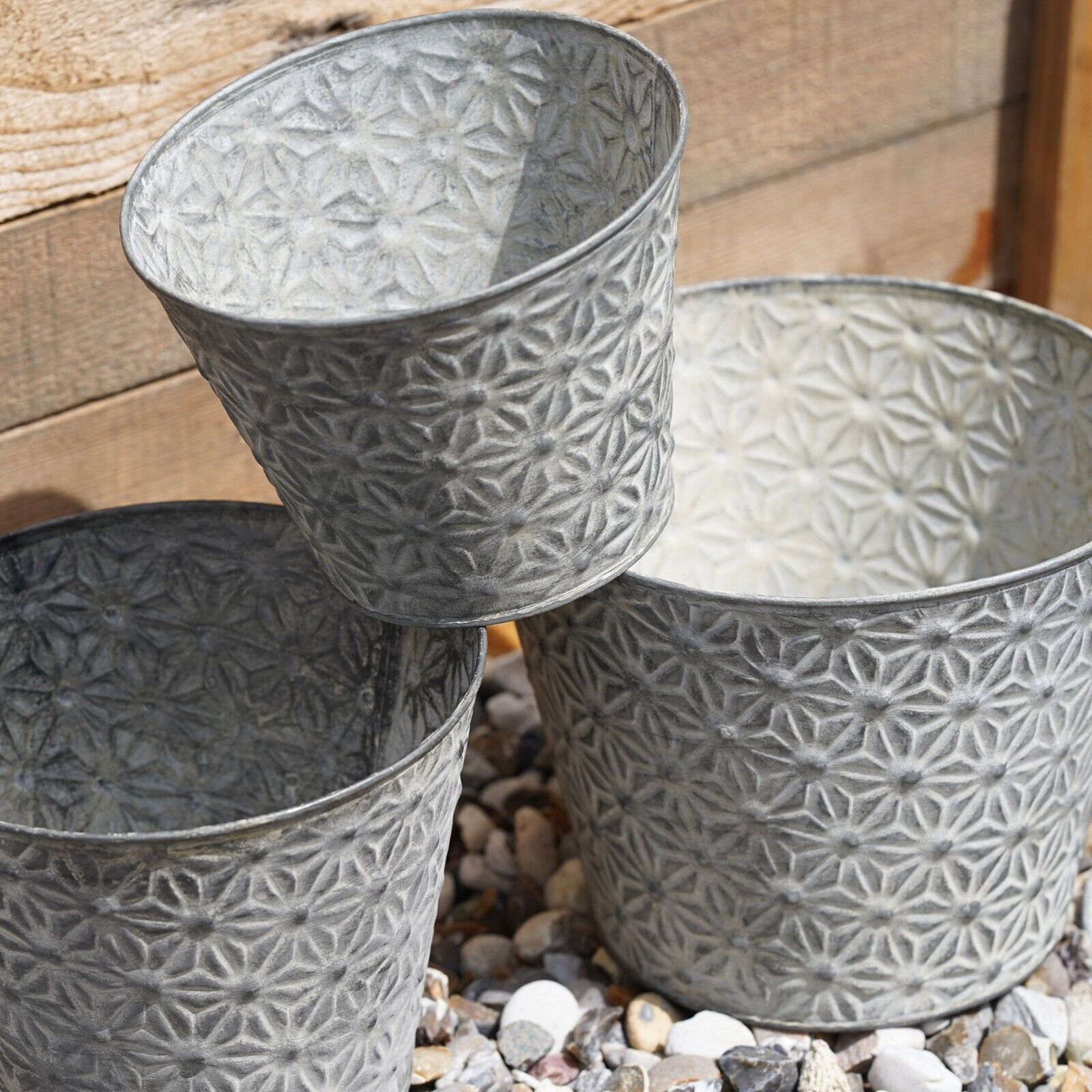 Daisy Galvanised Metal Planter