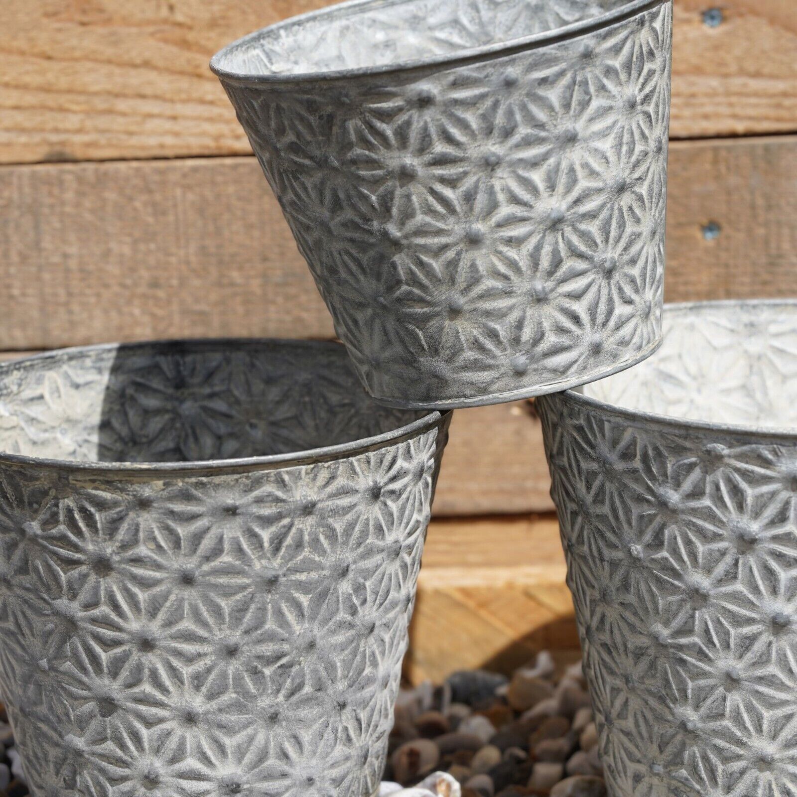 Daisy Galvanised Metal Planter