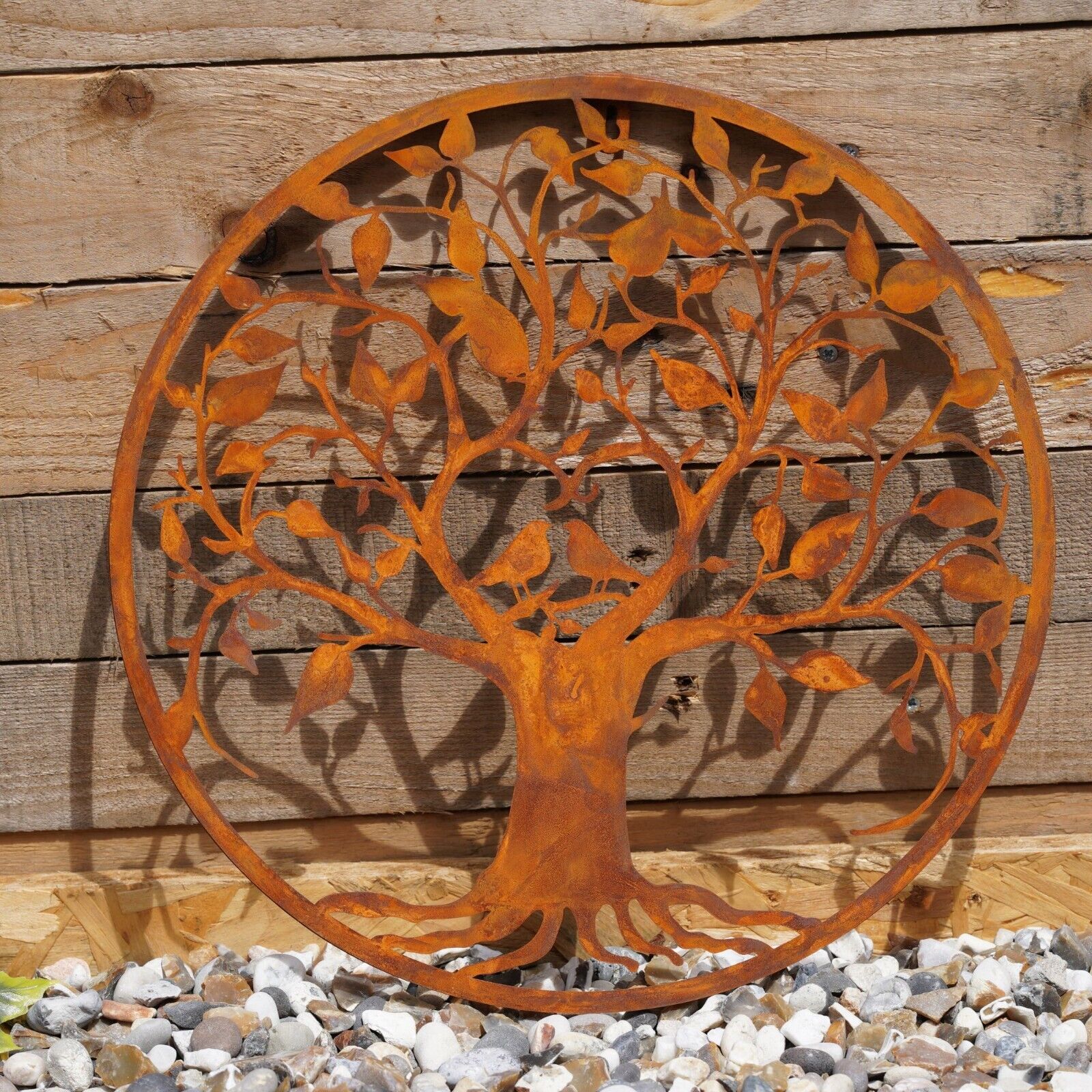 Large 40cm Love Birds Metal Wall Plaque