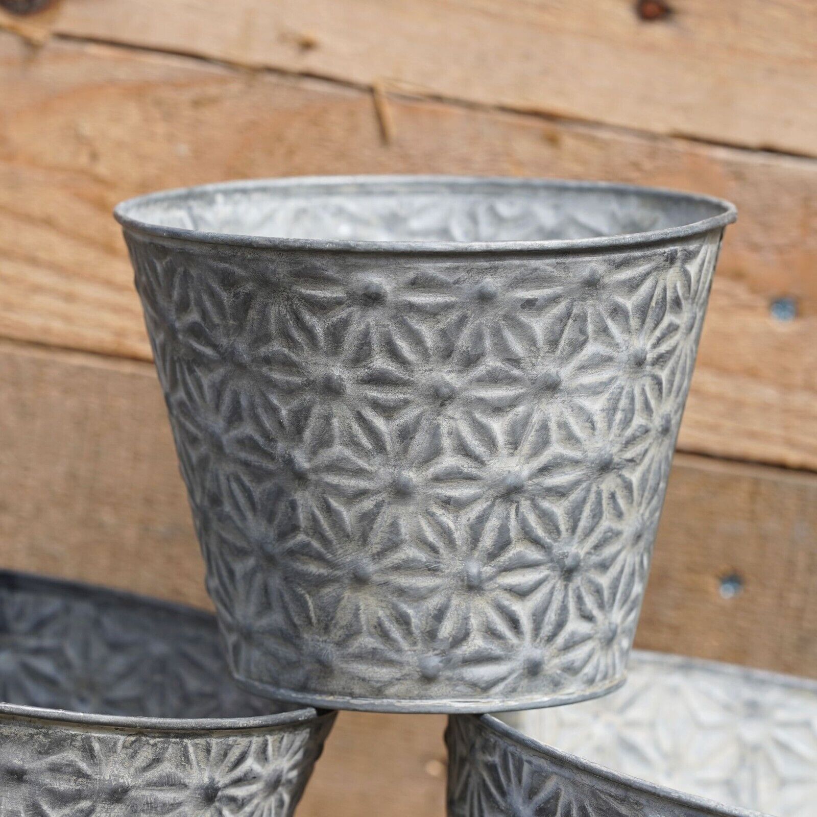 Daisy Galvanised Metal Planter