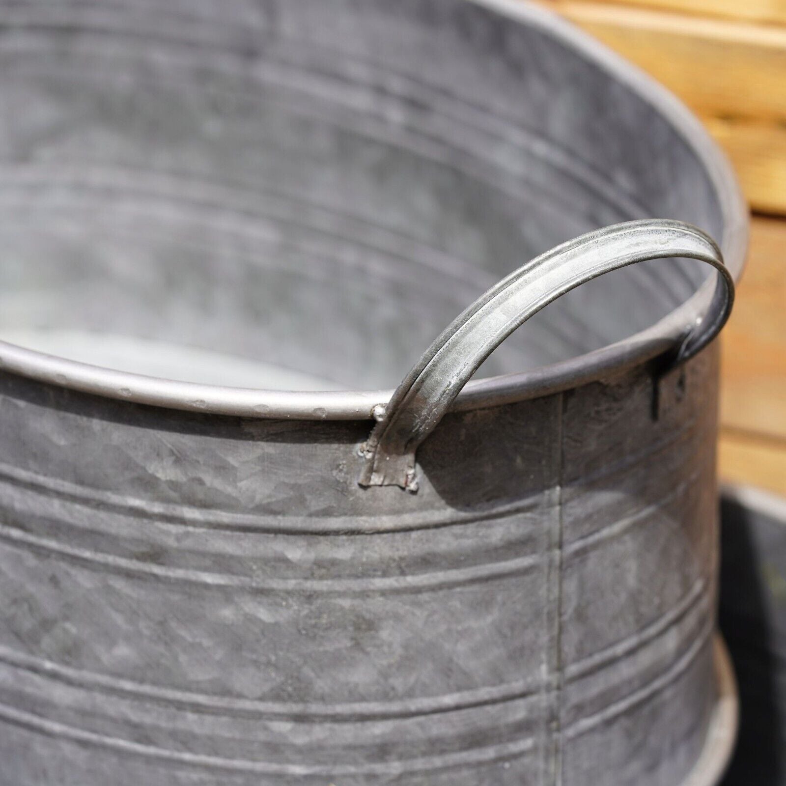 Tub Planter Galvanised Metal Flower Pot