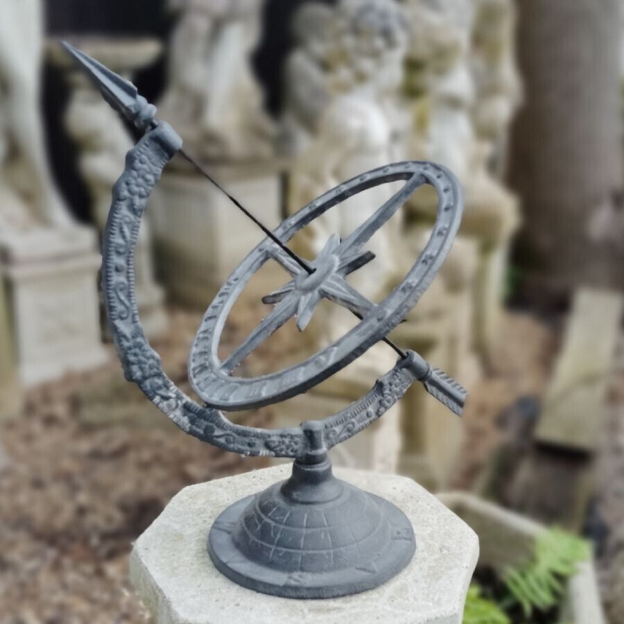 Cast Iron Large Armillary Lead Finish